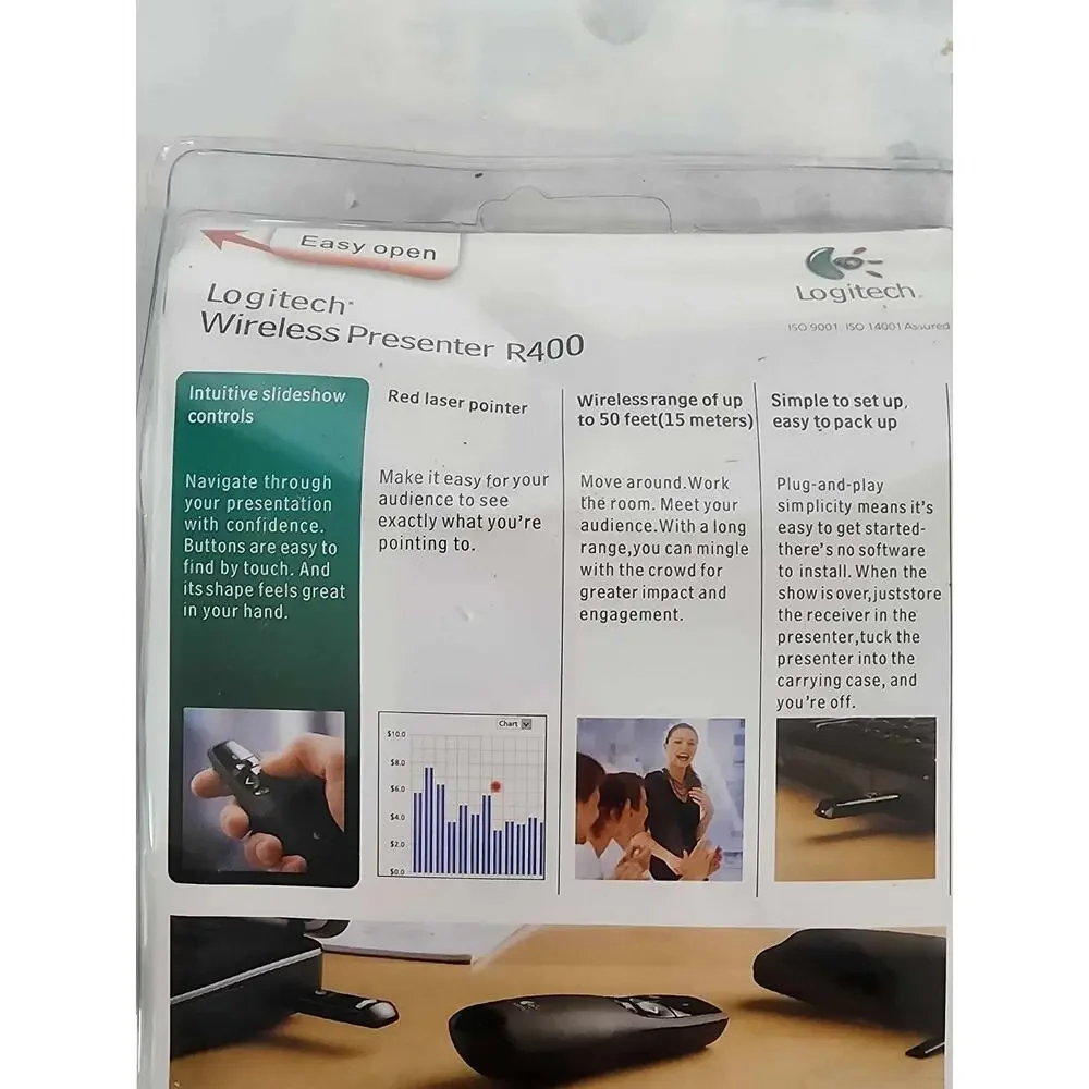 Logitech R400 Presenter Remote Control & Red Laser Pointer - Brand New Sealed
